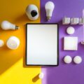A collection of colorful best smart bulbs illuminating a modern living space.