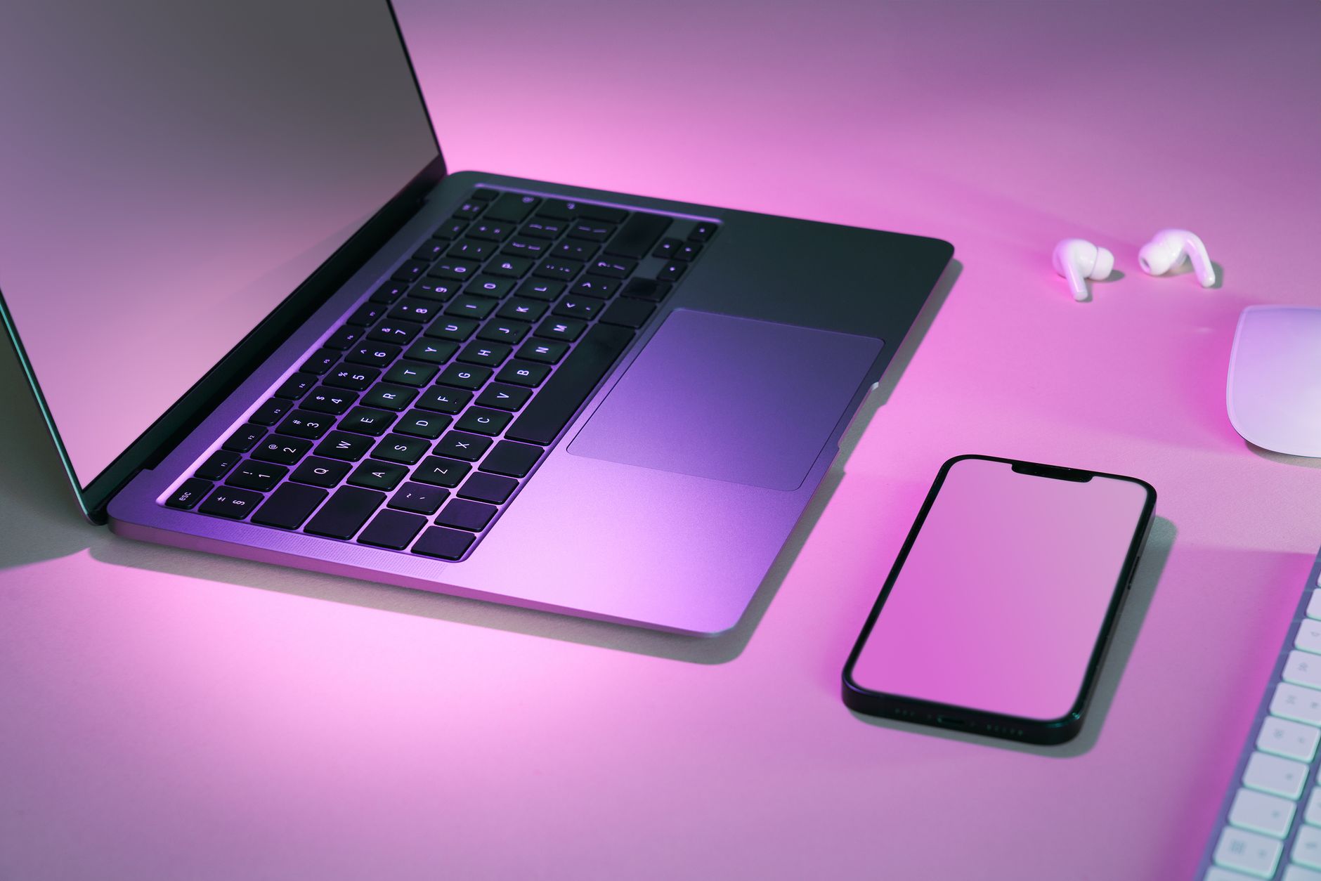 Various tech devices connected to a central hub.