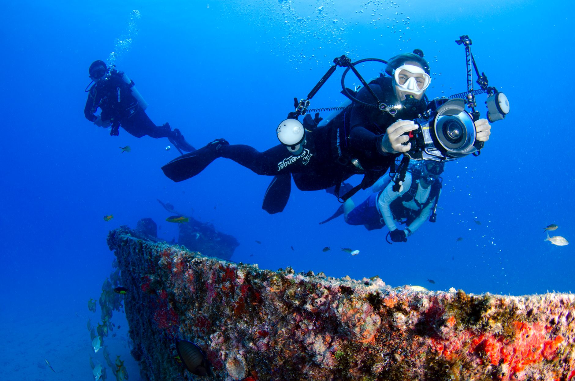 Capture Every Thrill: Best Action Cameras for 2026 2 A diver capturing an underwater scene with one of the best action cameras.