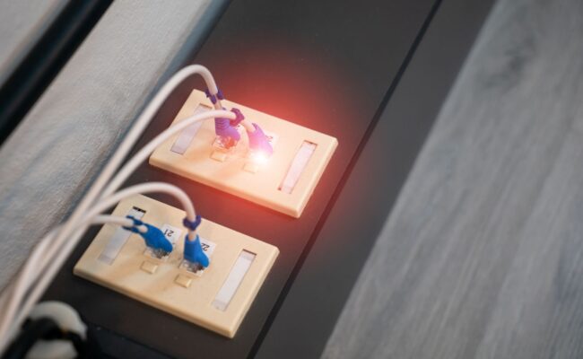 A person setting up a mesh wifi system vs wifi extender network.