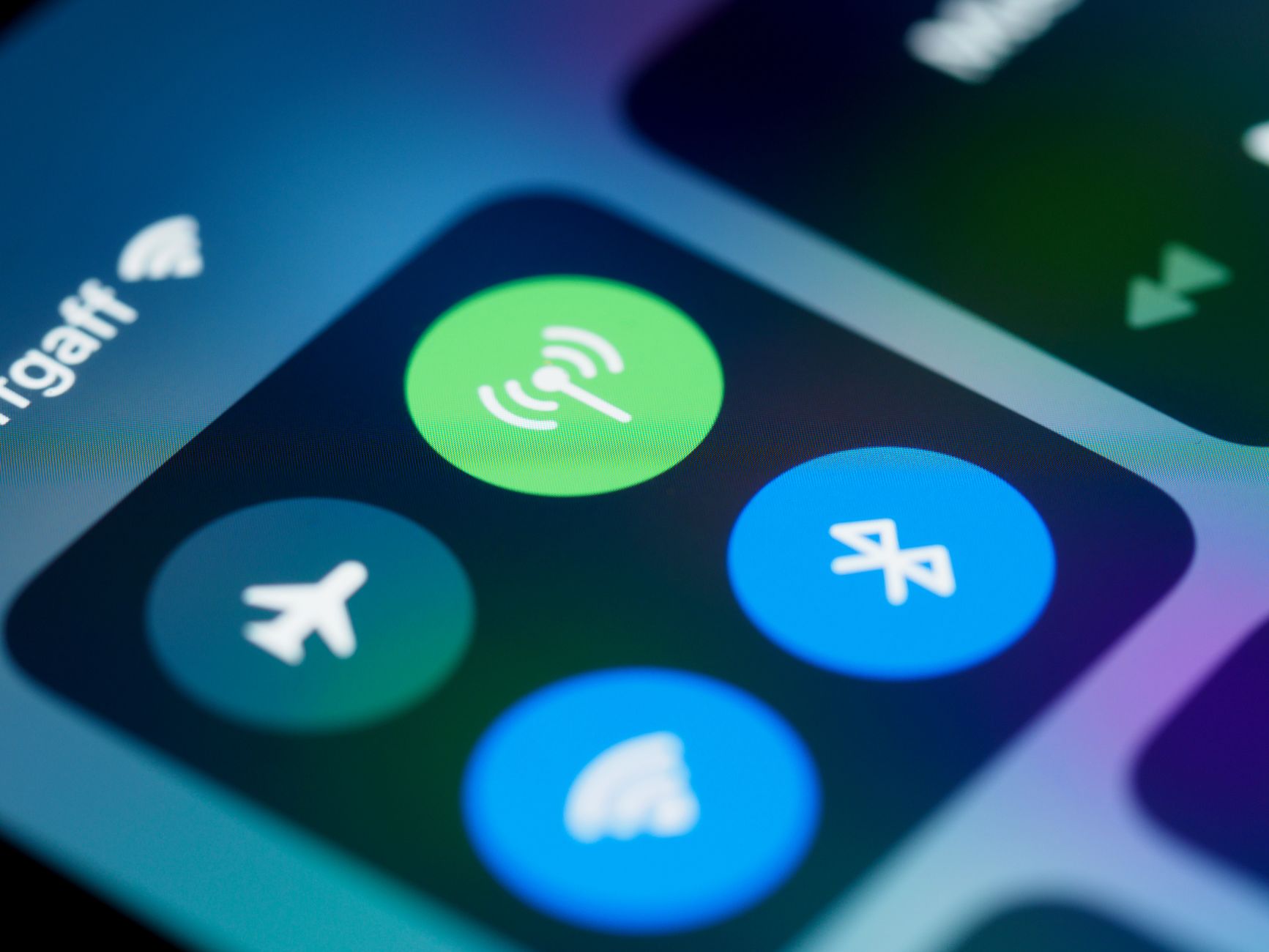 smartphone bluetooth settings menu on display